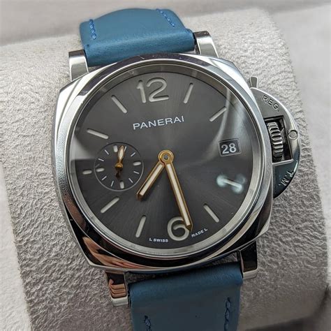 panerai due 38mm blue|panerai pam 01247 car.